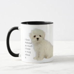 Mug Amour Chiens Maltais Tellement de Citation Amusant
