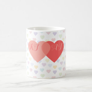 Mug Amour Coeurs étroitement liés Personnalisé Monogra