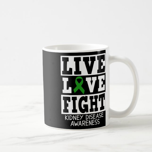 Mug Amour Combattre le ruban vert Sensibilisation aux  (Droite)