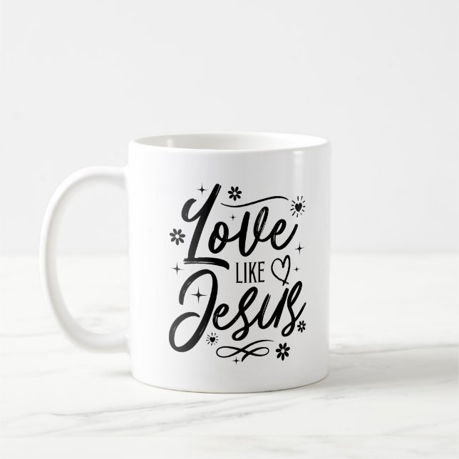 Mug Amour Comme Jésus chrétien Bible religieuse Verse (Gauche)