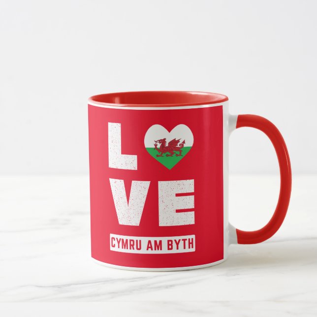 Mug Amour Cymru Am Byth Drapeau du Pays de Galles Raci (Droite)