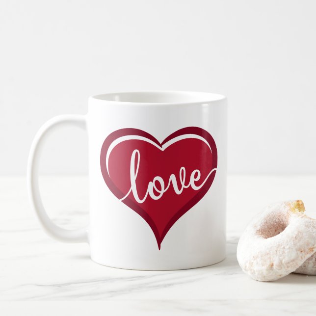 Mug amour dans la Saint-Valentin du cœur (Avec donut)