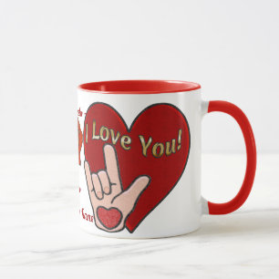 Mug Amour d'ASL (personnalisé)