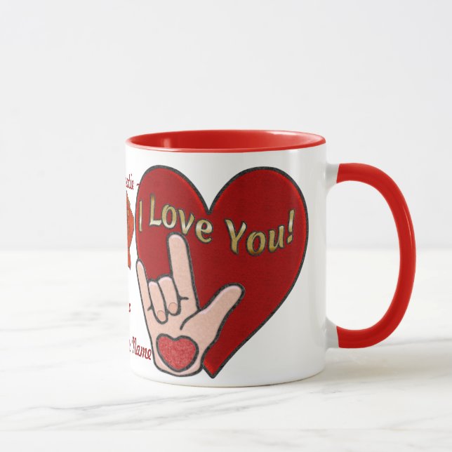 Mug Amour d'ASL (personnalisé) (Droite)