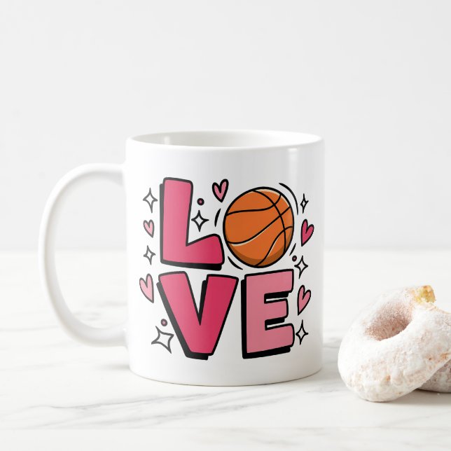 Mug Amour de Basket-ball Filles Mignonnes Femmes Joueu (Avec donut)