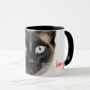 Mug Amour de chats siamois monochrome
