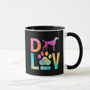 Mug Amour de chien coloré Art à l'aquarelle