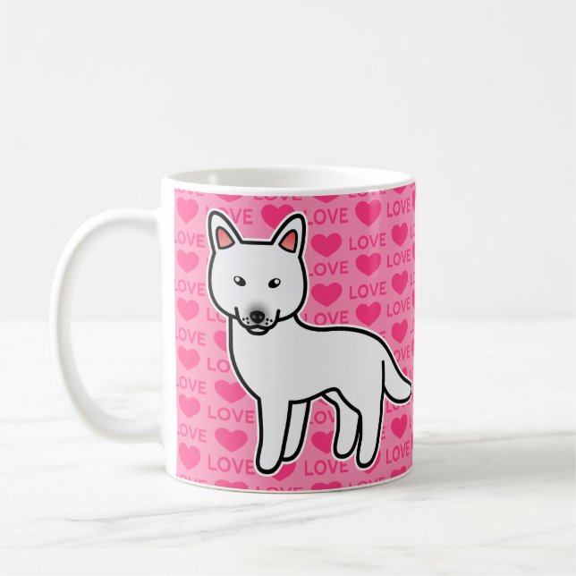 Mug Amour de Husky Sibérien de Dessin Animé Blanc (Gauche)