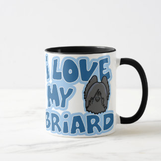 Mug Amour de Kawaii I mon Briard (noir)