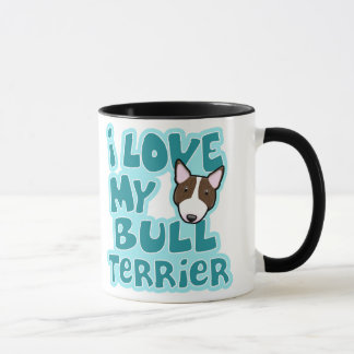 Mug Amour de Kawaii I mon bull-terrier Brindle