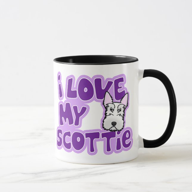 Mug Amour de Kawaii I mon Scottie blanc (Droite)