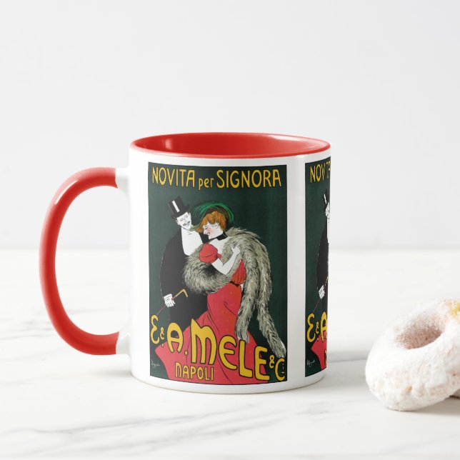 Mug Amour de la romance de la mode italienne d'époque  (Avec donut)