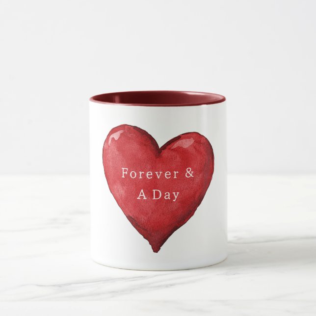 Mug Amour de la Saint-Valentin cœur pour toujours et u (Centre)