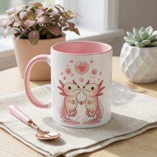Mug Amour de l'Axolotl Mignon : Créatures Aquatiques A