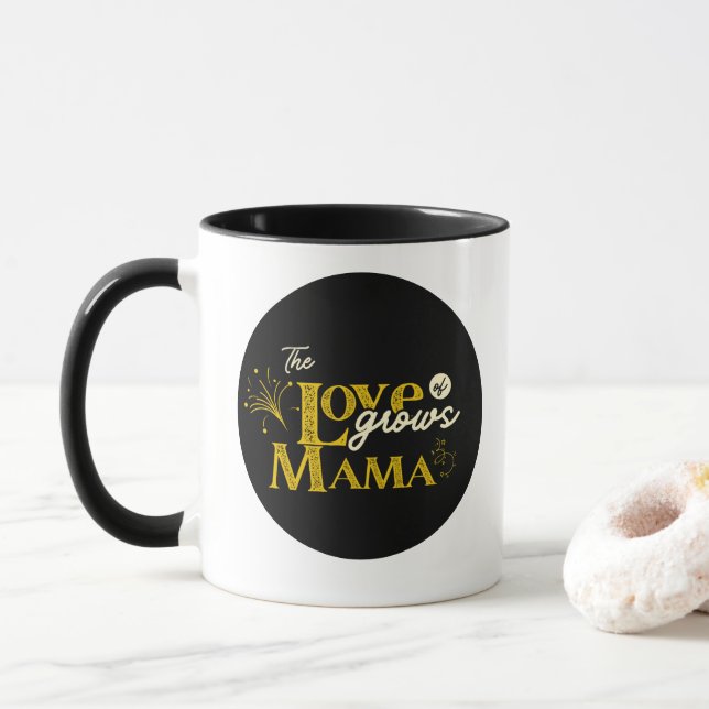 Mug Amour de Maman Ours Doré Grandit (Avec donut)