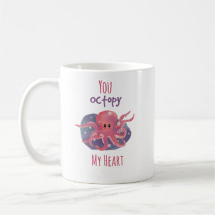 Mug Amour de Pieuvre Mignon ; "Vous octopiez mon c