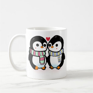 Mug Amour de pingouin personnalisé d'hiver