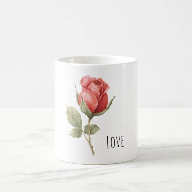 Mug Amour de Rose Rouge Romantique (Centre)