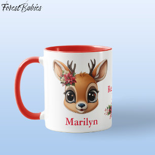 Mug Amour des rennes, Poinsettia cerf floral, Faune, D