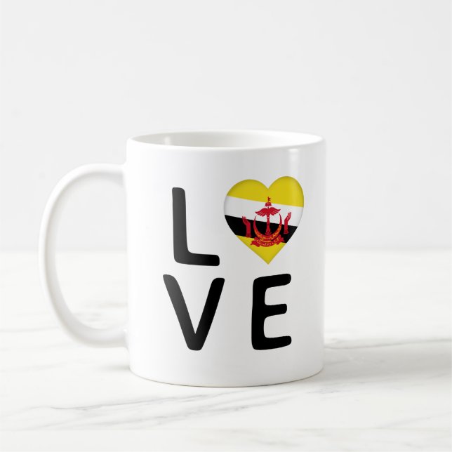 Mug Amour - Drapeau Brunei (Gauche)