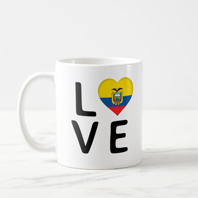 Mug Amour - Drapeau de l'Équateur (Gauche)