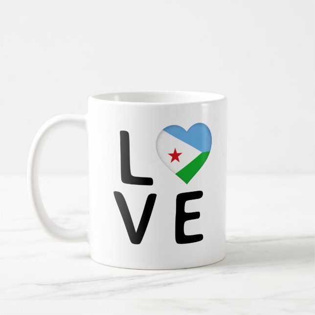 Mug Amour - Drapeau Djibouti (Gauche)