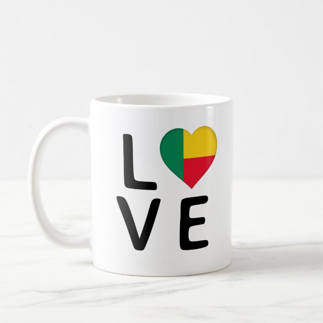 Mug Amour - Drapeau du Bénin (Gauche)