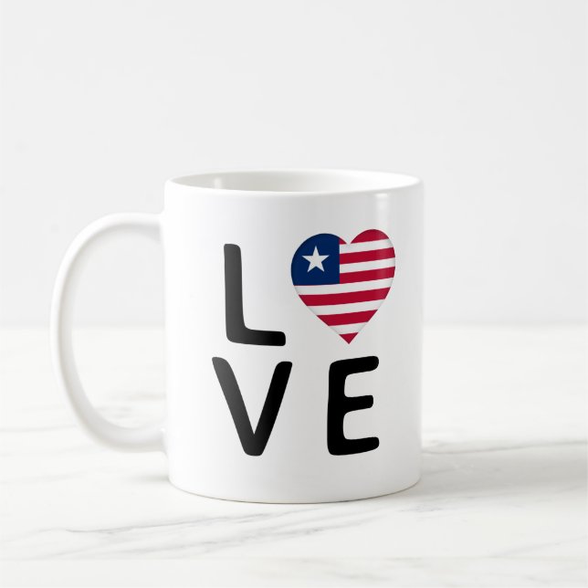 Mug Amour - Drapeau Liberia (Gauche)