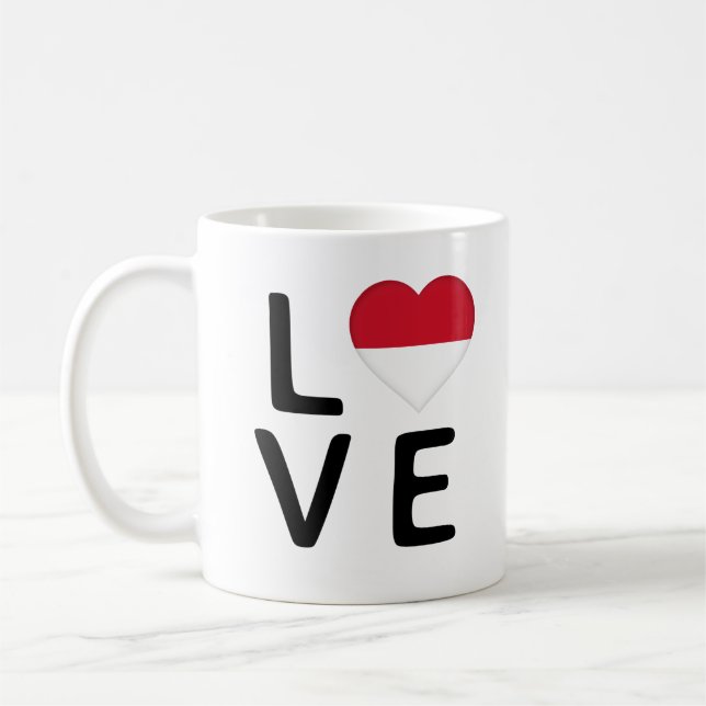 Mug Amour - Drapeau Monaco (Gauche)
