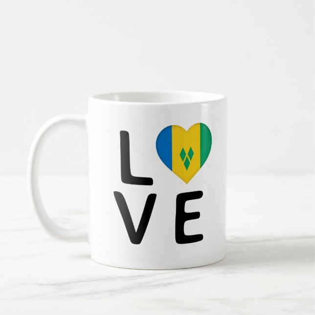 Mug Amour - Drapeau Saint-Vincent-et-les Grenadines (Gauche)