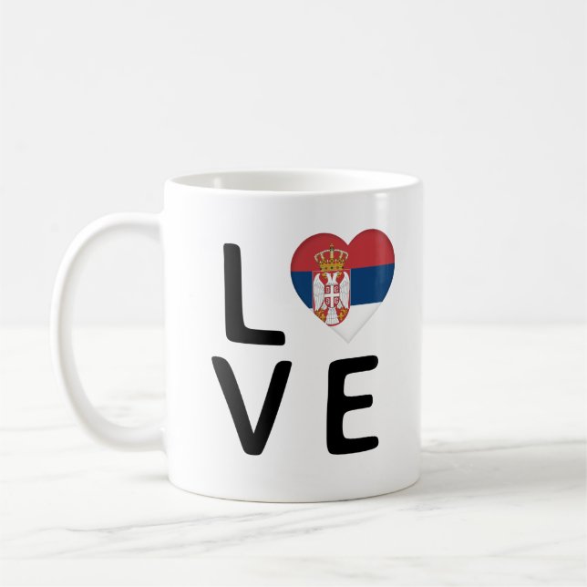 Mug Amour - Drapeau Serbie (Gauche)