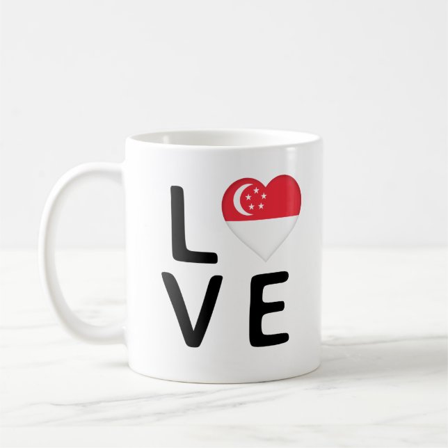 Mug Amour - Drapeau Singapour (Gauche)