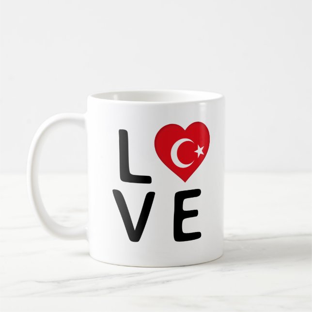 Mug Amour - Drapeau Turquie (Gauche)
