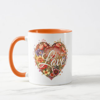 Mug Amour du coeur floral