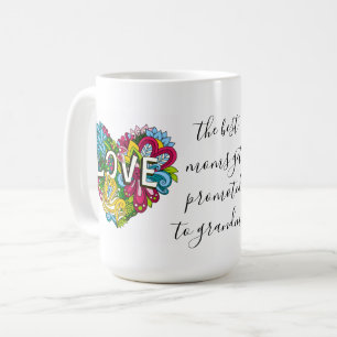 Mug Amour du coeur floral, pour la 1ère grand-mère)