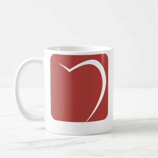 Mug amour du coeur, (personnalisation) ajouter nom, te (Gauche)