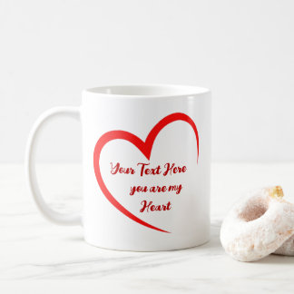 Mug Amour du coeur romantique personnalisé