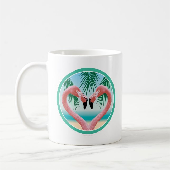Mug Amour du Flamant rose (Saint-Valentin tropical) (Gauche)