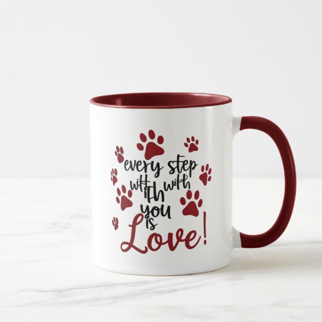 Mug Amour Empreinte de patte (Droite)