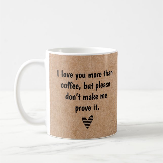 Mug amour et café, mariage drôle citations kraft (Gauche)