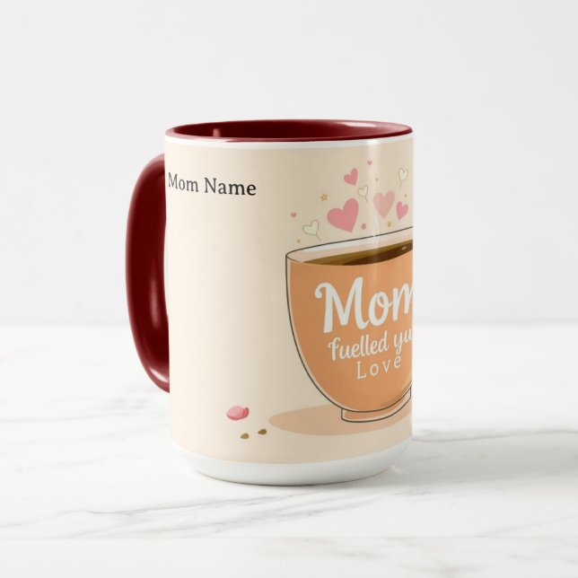 Mug Amour et Café pour Maman | Cadeau Élégant (Devant gauche)
