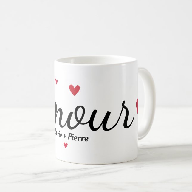 Mug Amour et coeur (Devant droit)