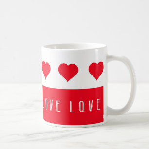 Mug Amour et Coeurs rouges Saint Valentin
