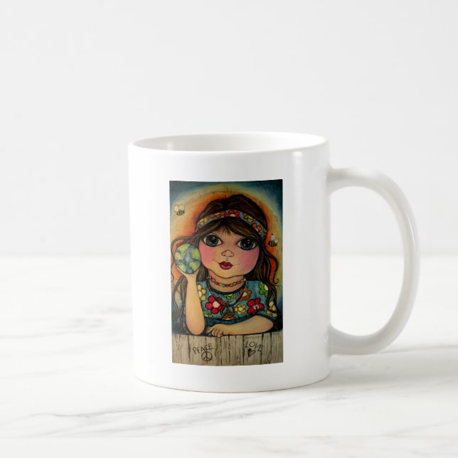Mug Amour et flower power de paix (Droite)