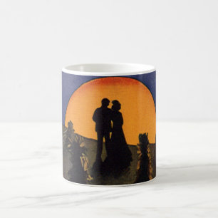 Mug Amour et romance vintage, baiser sous la lune de r