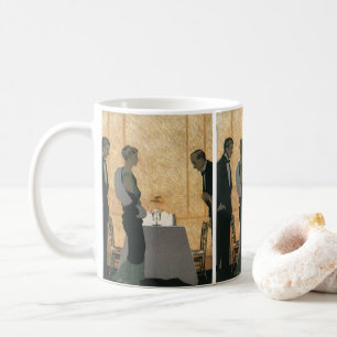 Mug Amour et romance vintage, dîner élégant de couple