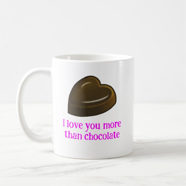 Mug Amour et un cœur en chocolat (Gauche)