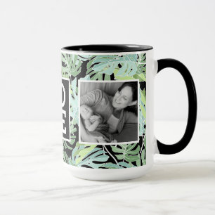 Mug AMOUR floral du motif de jungle avec des photos
