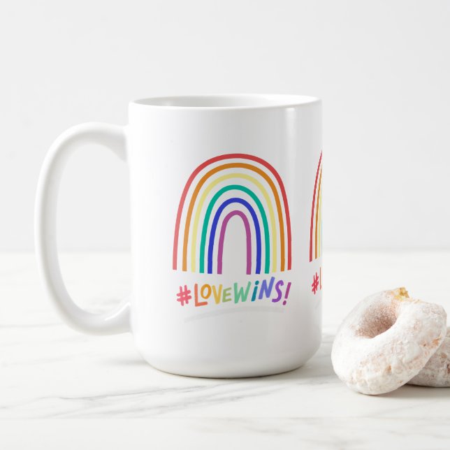 Mug Amour gagne Fun Arc-en-ciel (Avec donut)