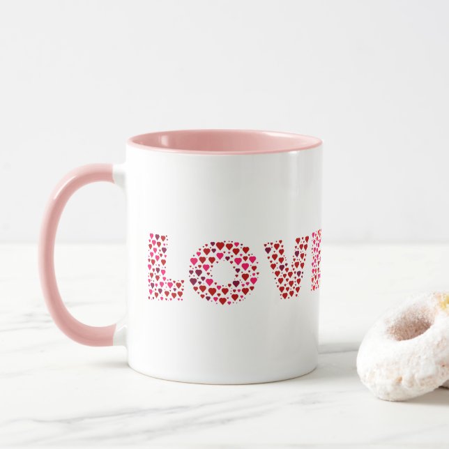 Mug Amour Heureuse Sainte-Valentin (Avec donut)